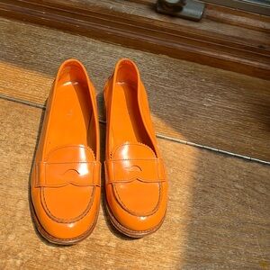 Prada size 11(41) orange loafers